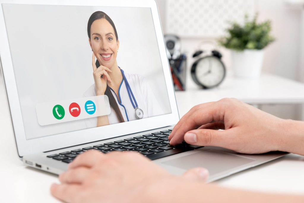 Engaging with a healthcare professional via a video call